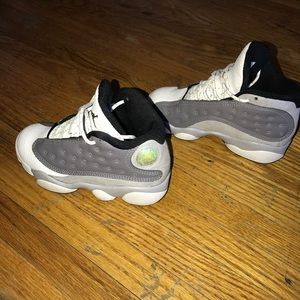 Boys grey and white Jordan 13